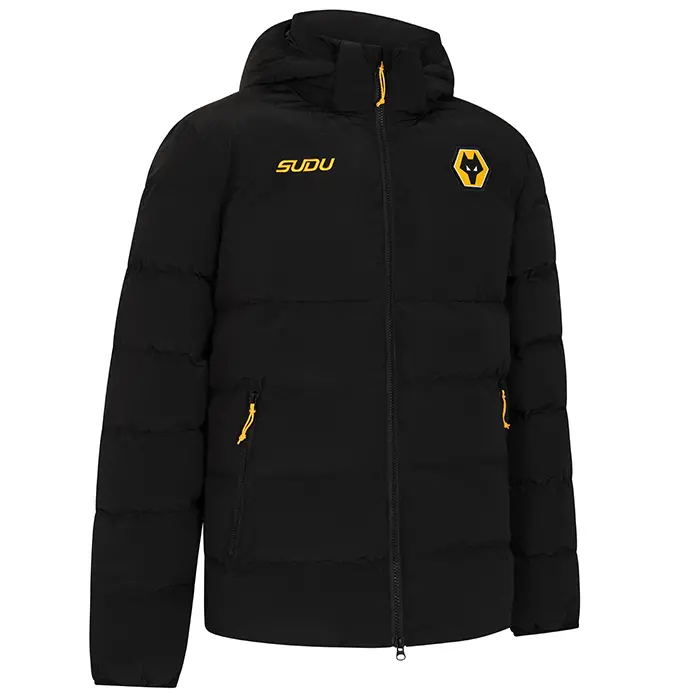 Wolverhampton Wanderers Store | Shop Official 2025-26 Coaches Training Short Bench Jacket Black Wolves Gear